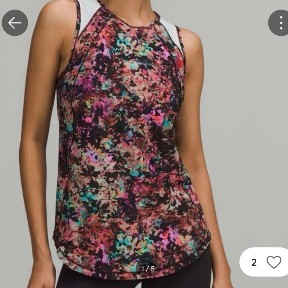 lululemon athletica Floral Tank Top - Multicolor Black